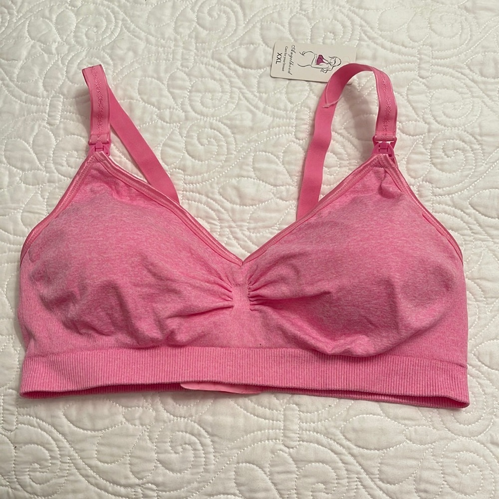 NWT angelhood pink nursing bra size XXL